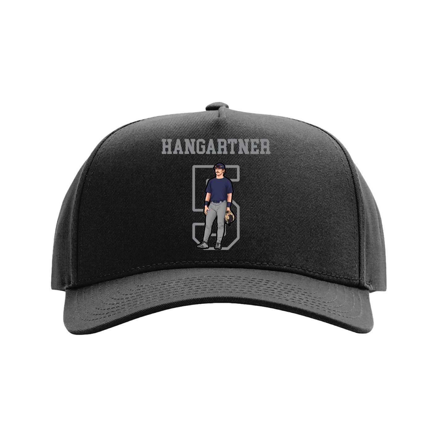Full Fabric Five-Panel Champ Cap — Shirsey in Black