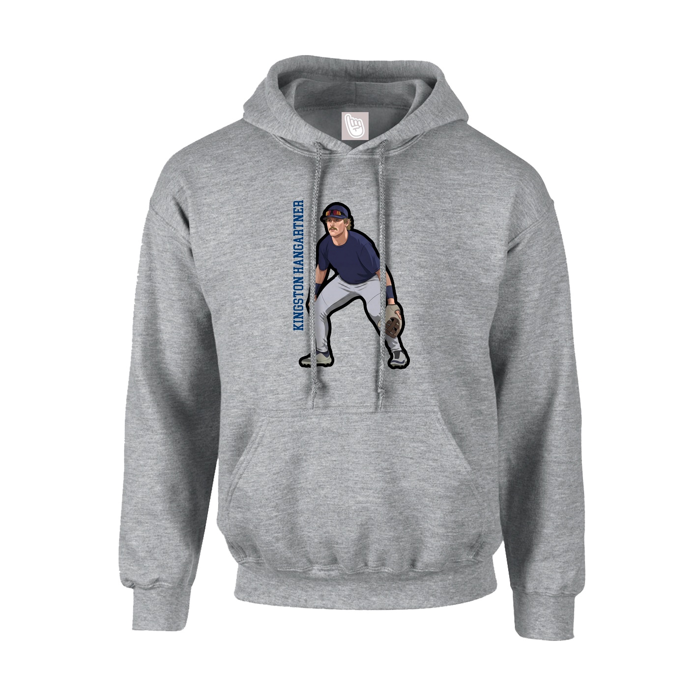 Youth Hoodie — Name Vertical in Grey