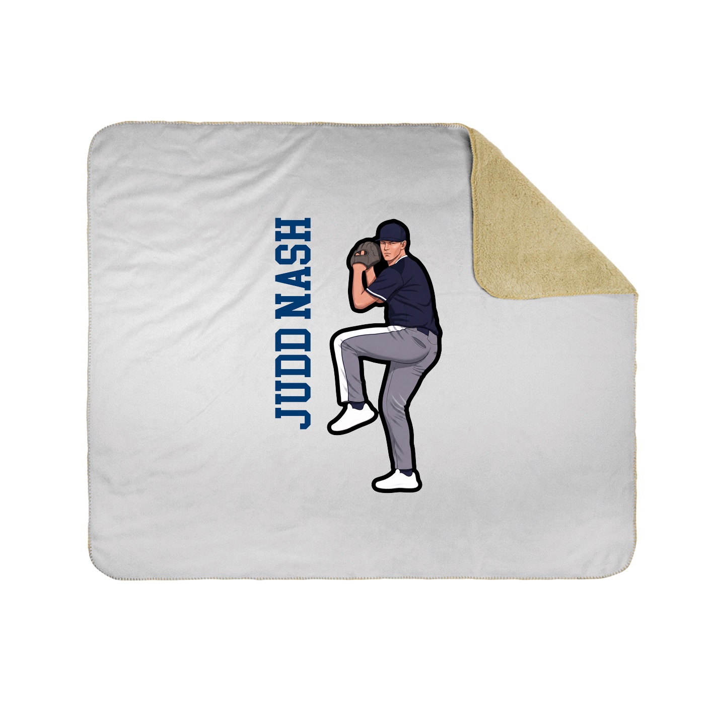 Throw Blanket — Name Vertical in White