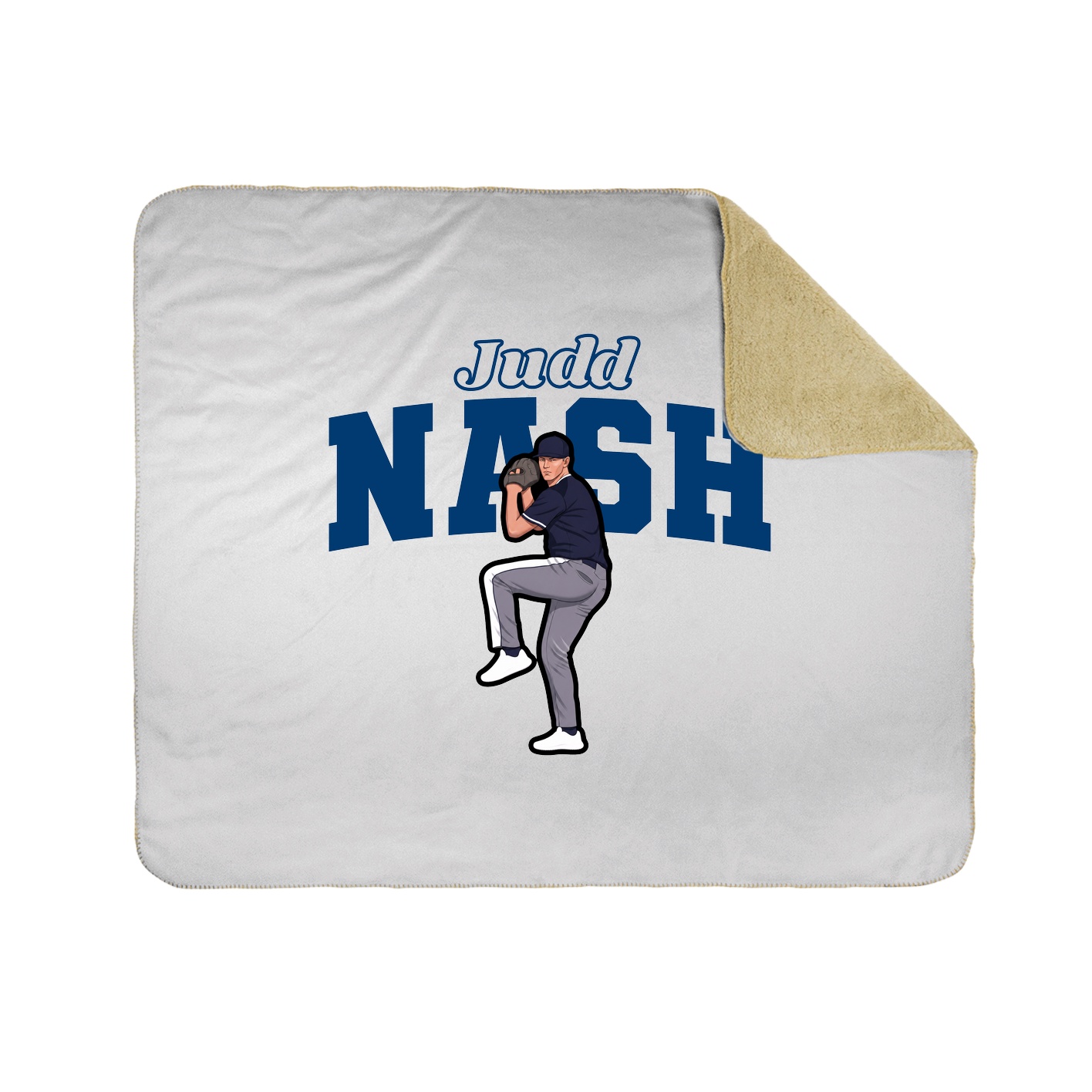 Throw Blanket — Name Arch in White