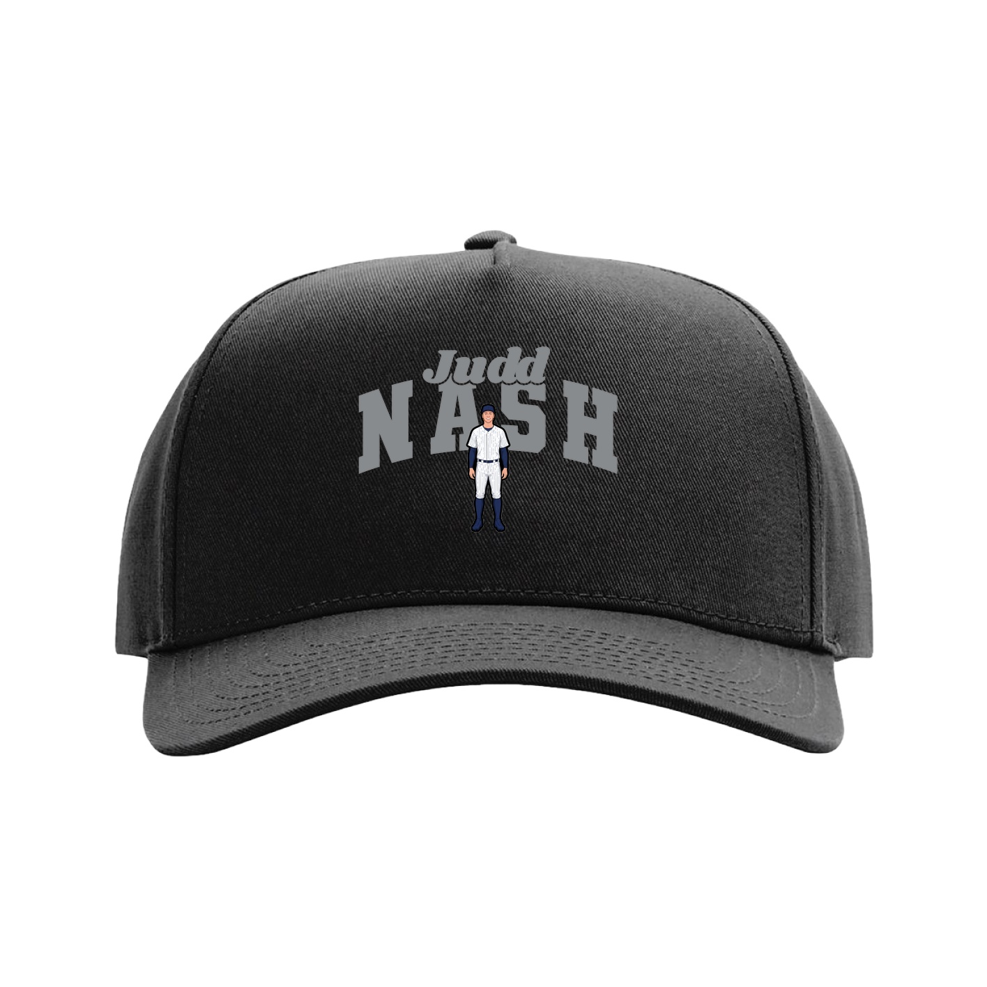 Full Fabric Five-Panel Champ Cap — Signature Arch in Black