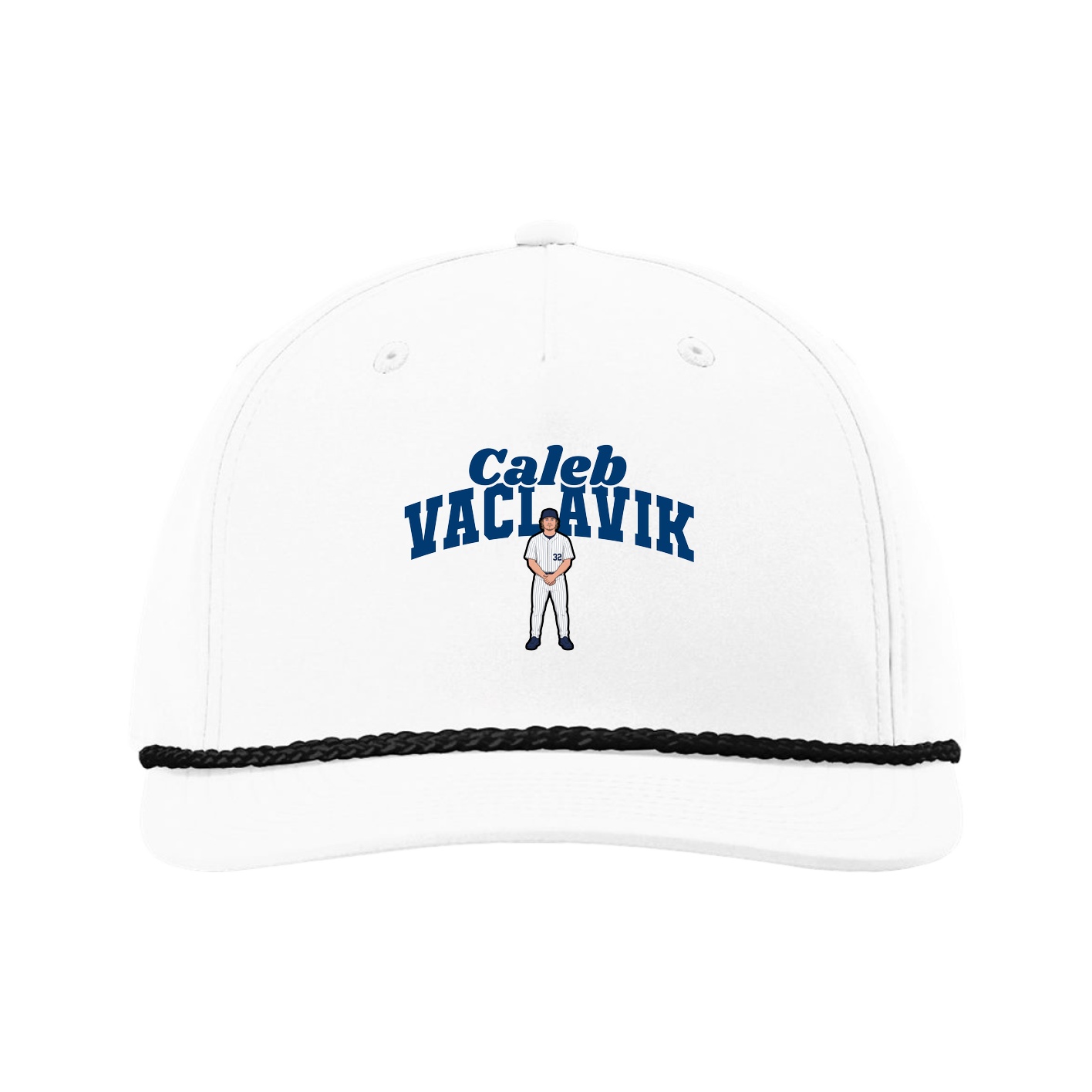 Five-Panel Classic Rope Cap — Signature Arch in White