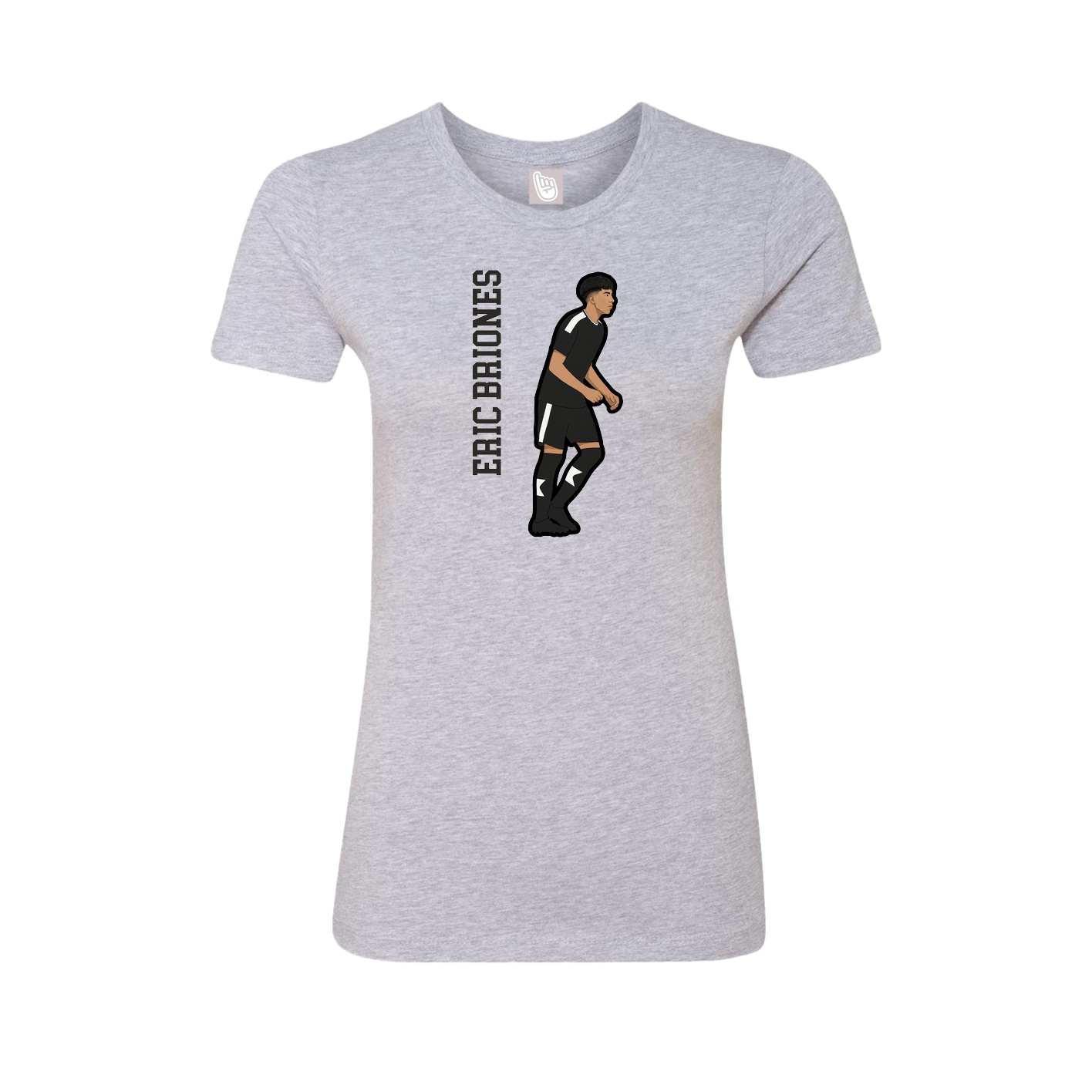 Fitted Women's Tee — Name Vertical in Grey