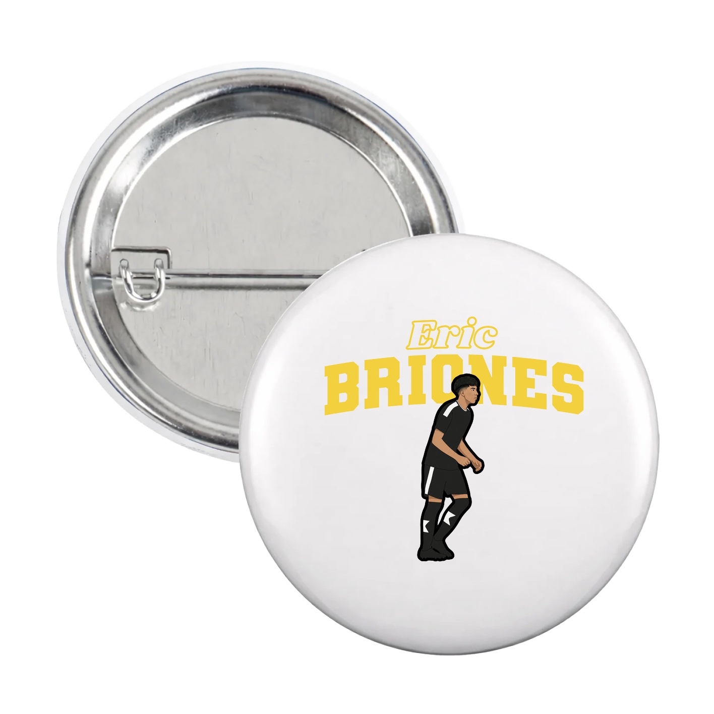 Game Day Button — Name Arch in White
