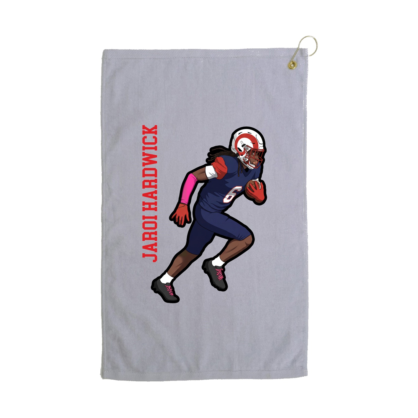 Golf Towel — Name Vertical in Grey
