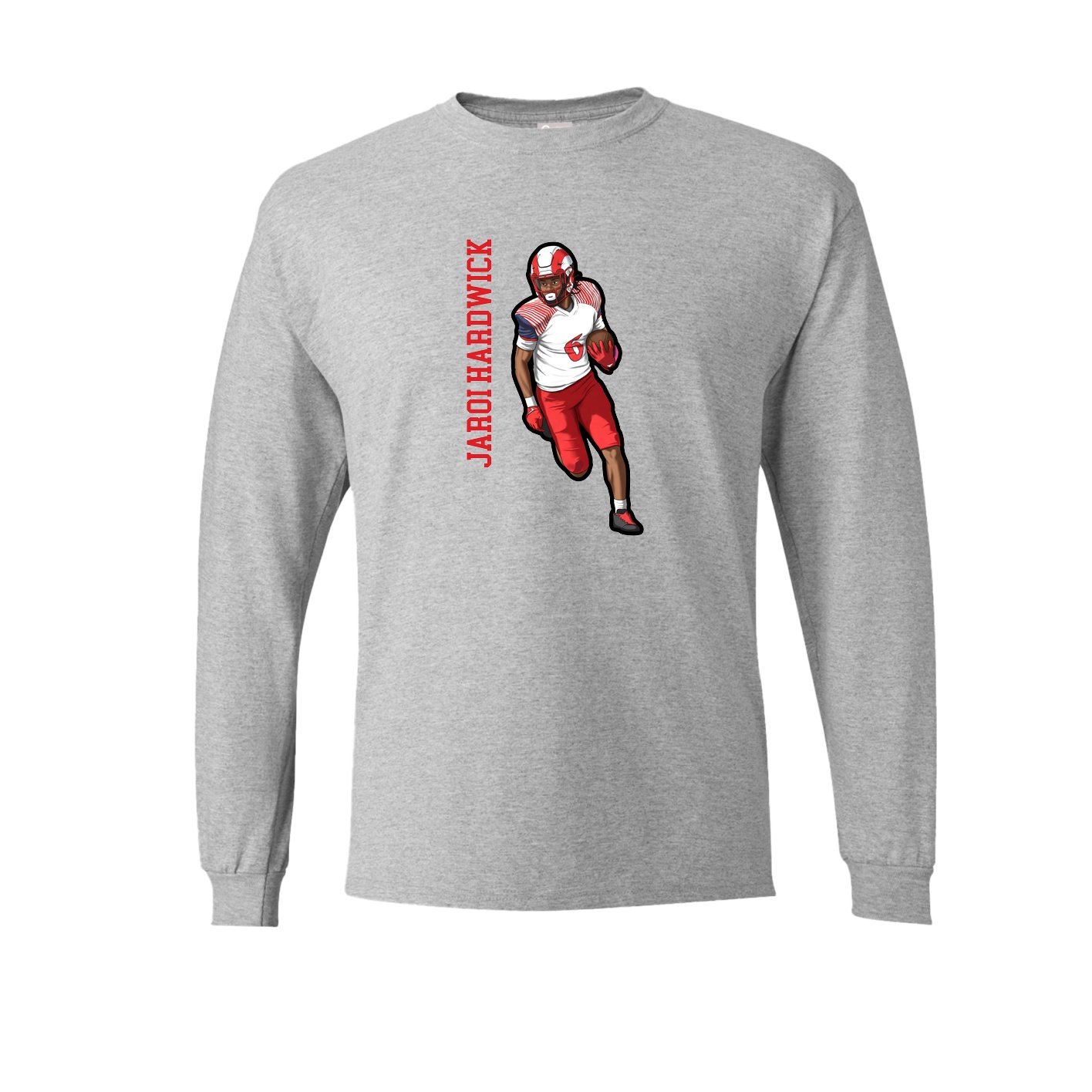 Long Sleeve Tee — Name Vertical in Grey