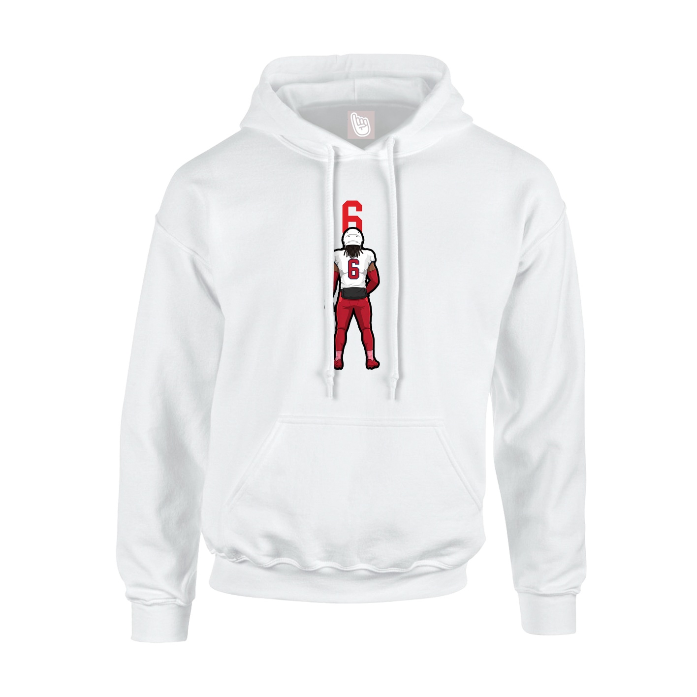 Youth Hoodie — Number Top in White