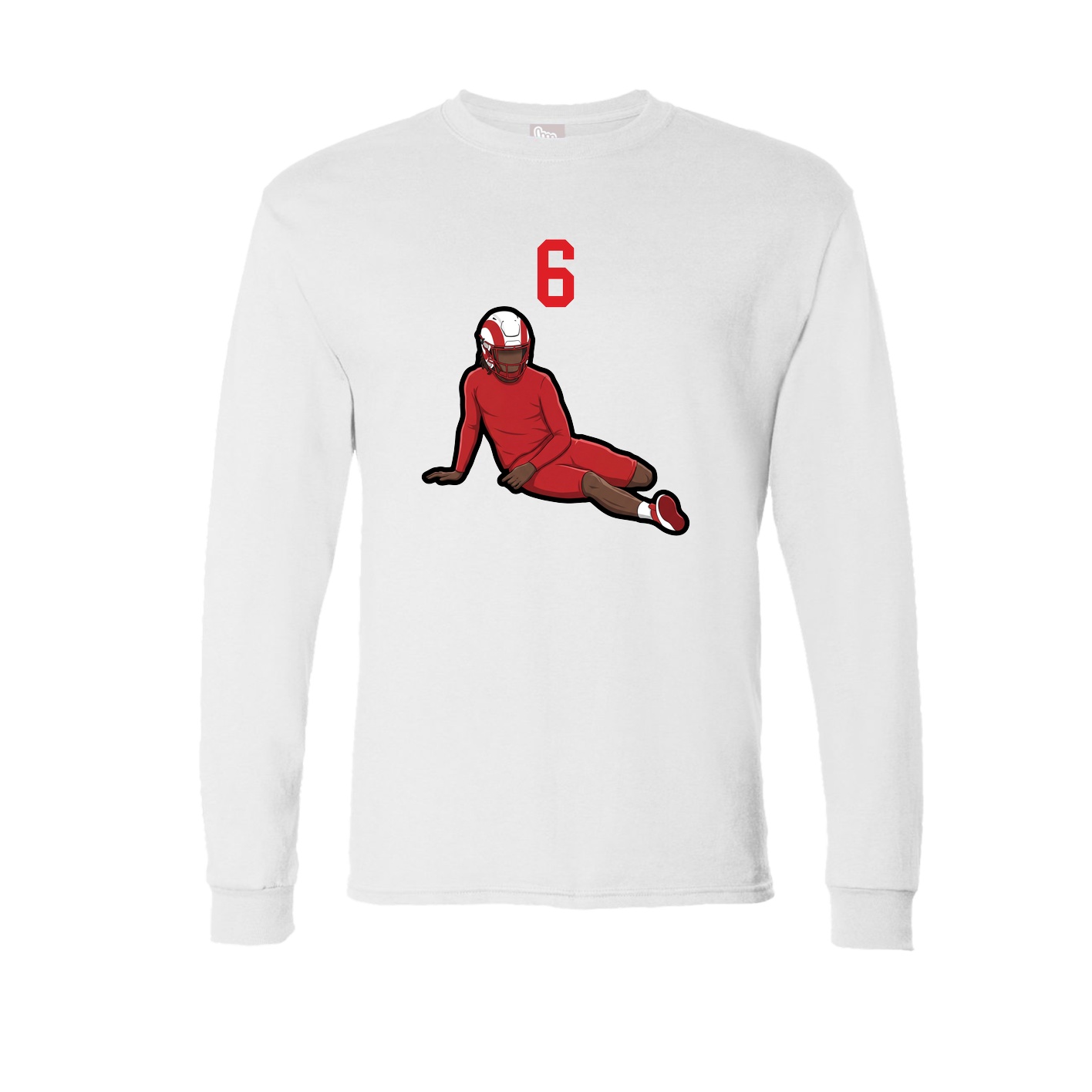 Long Sleeve Tee — Number Top in White