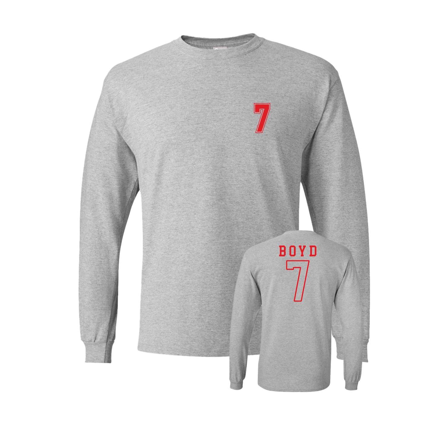 Long Sleeve Tee — Chest Back in Grey