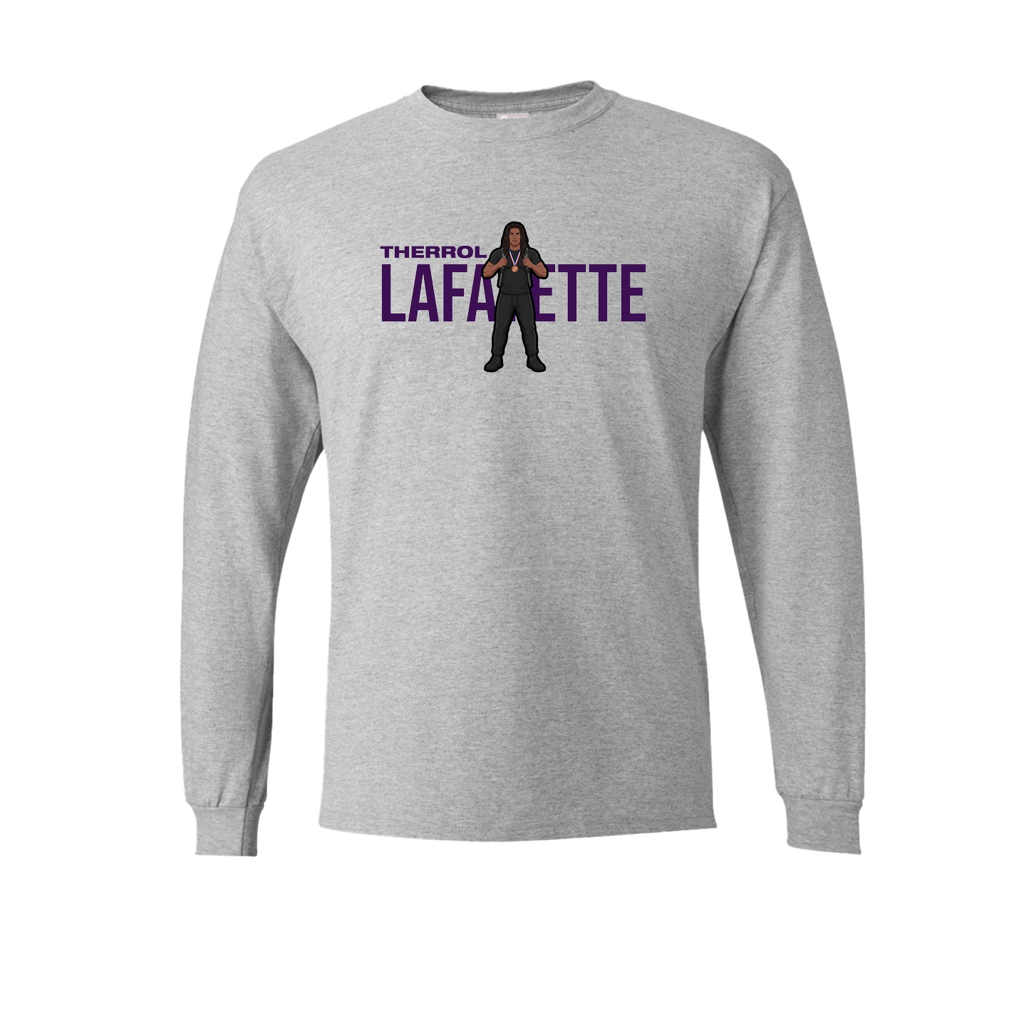 Long Sleeve Tee — Player Name in Grey