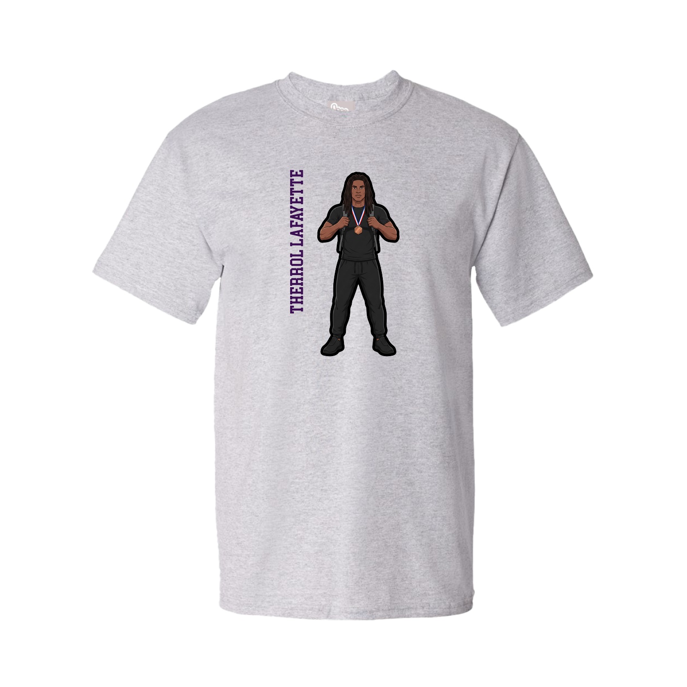 Tee — Name Vertical in Grey