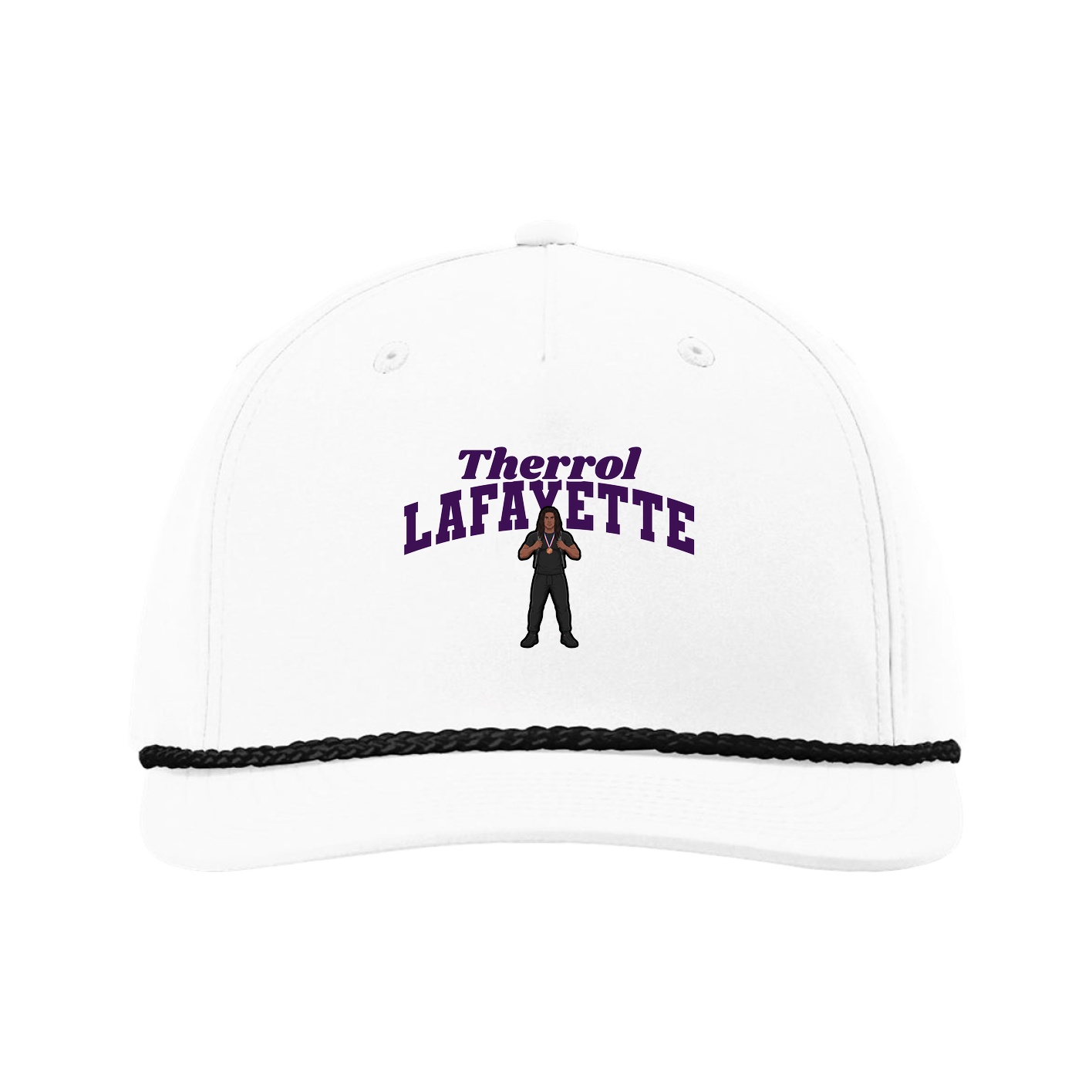 Five-Panel Classic Rope Cap — Signature Arch in White