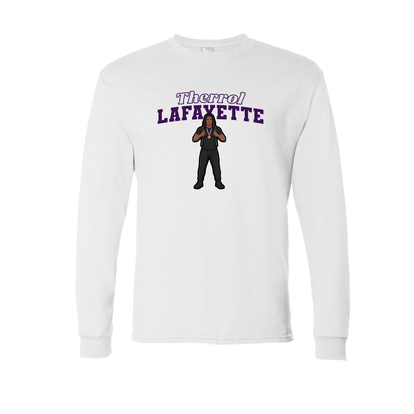 Long Sleeve Tee — Name Arch in White