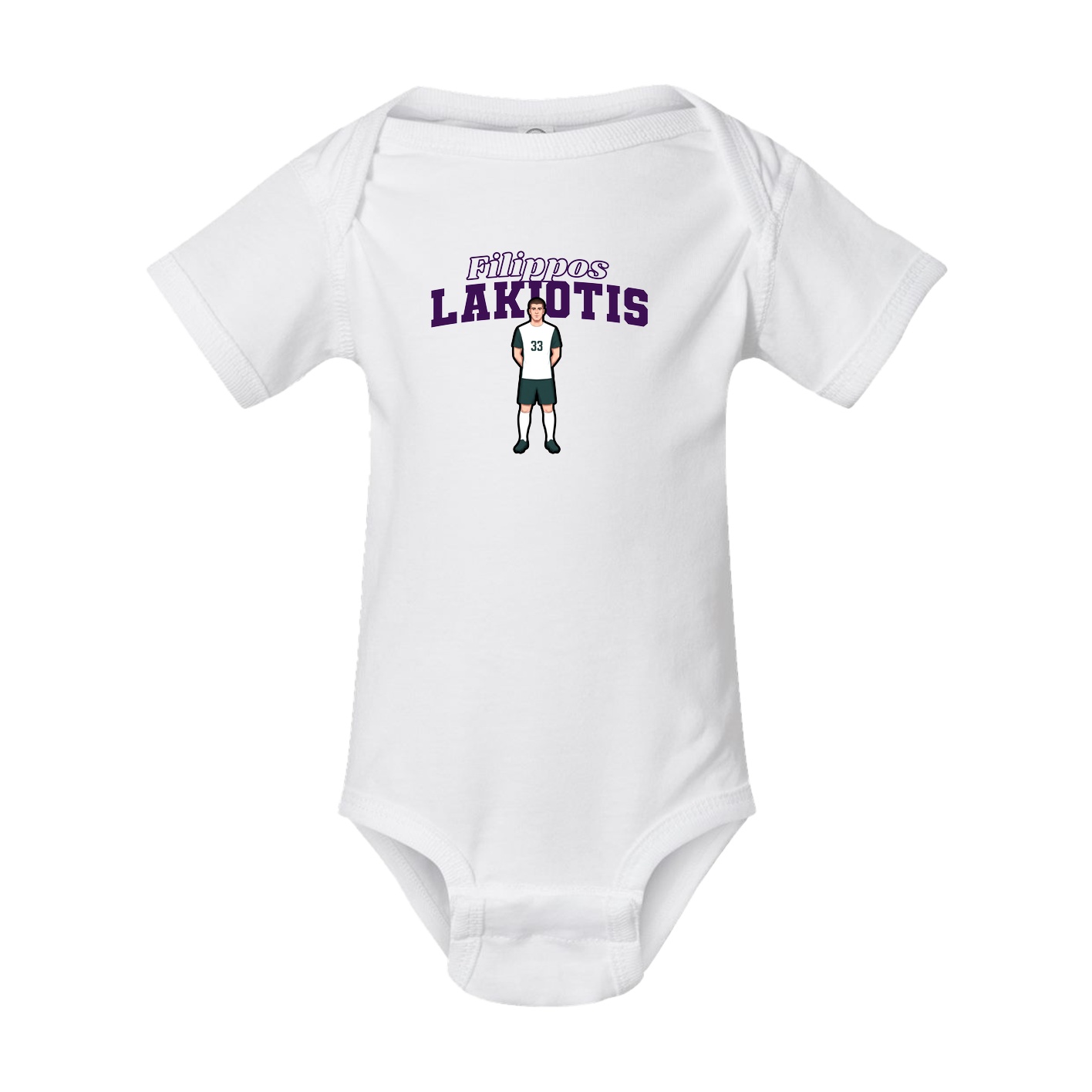 Baby Onesie — Name Arch in White