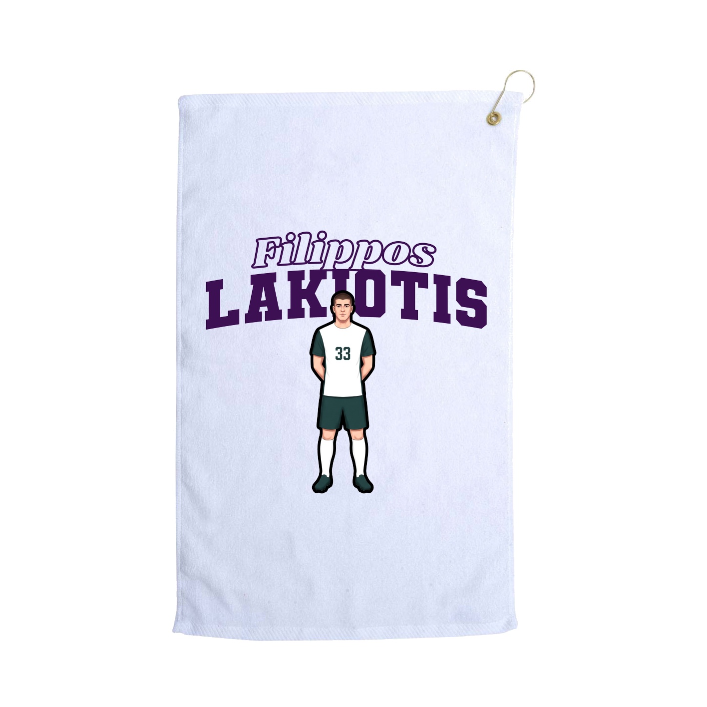 Golf Towel — Name Arch in White
