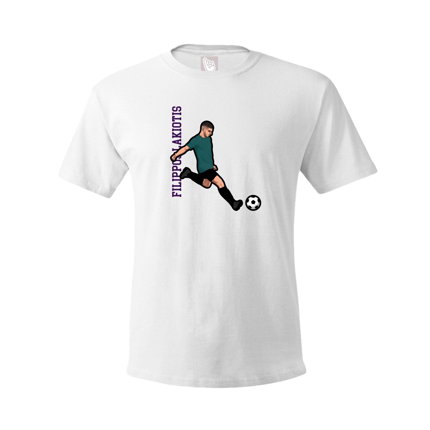 Youth Tee — Name Vertical in White