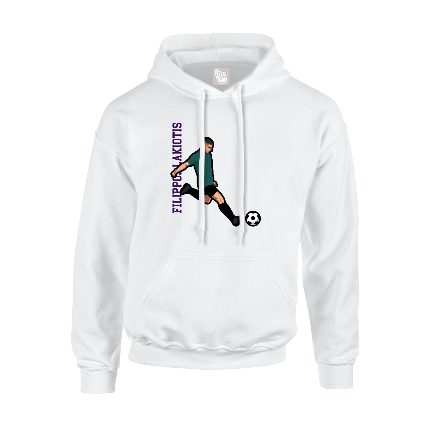 Youth Hoodie — Name Vertical in White