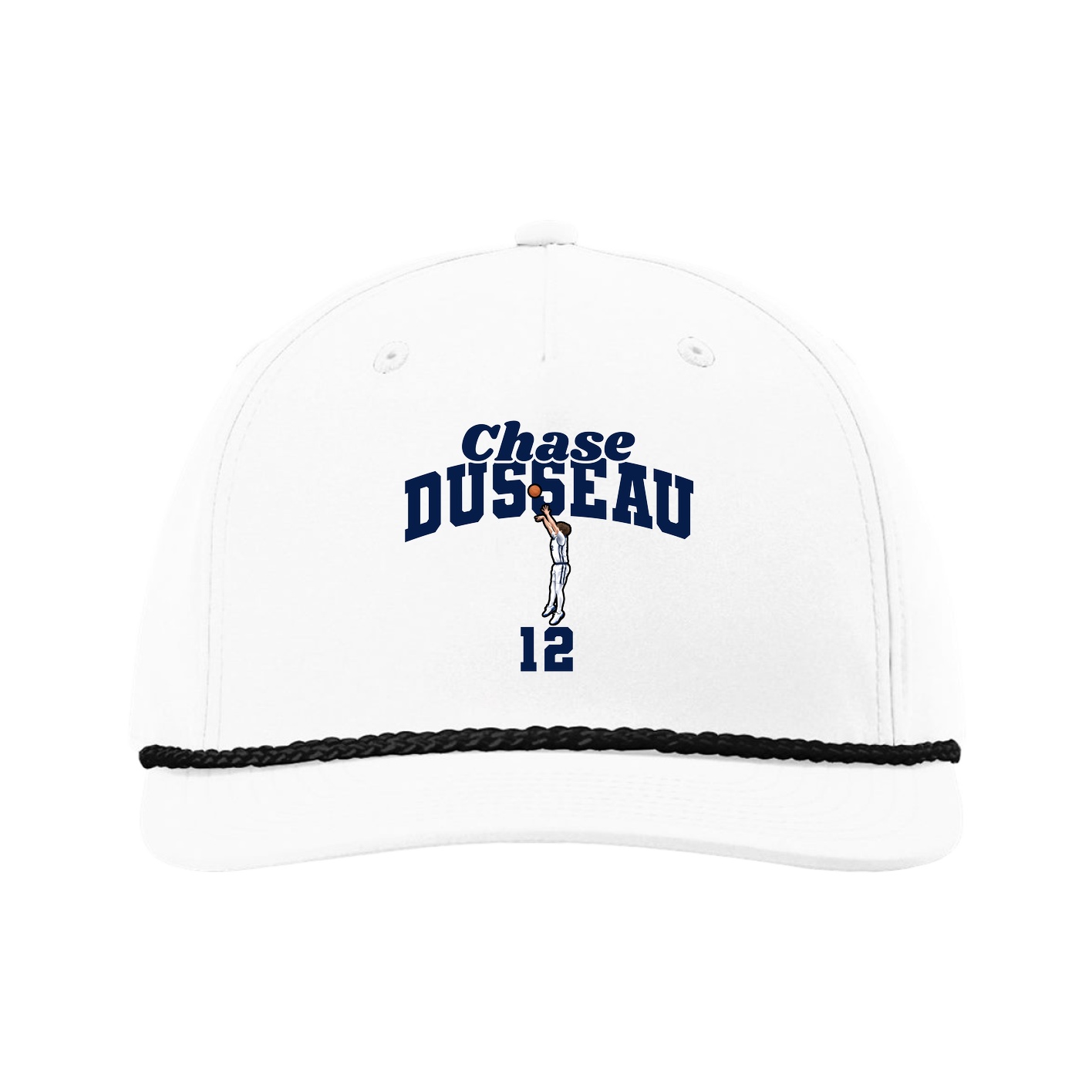 Five-Panel Classic Rope Cap — Signature Arch in White