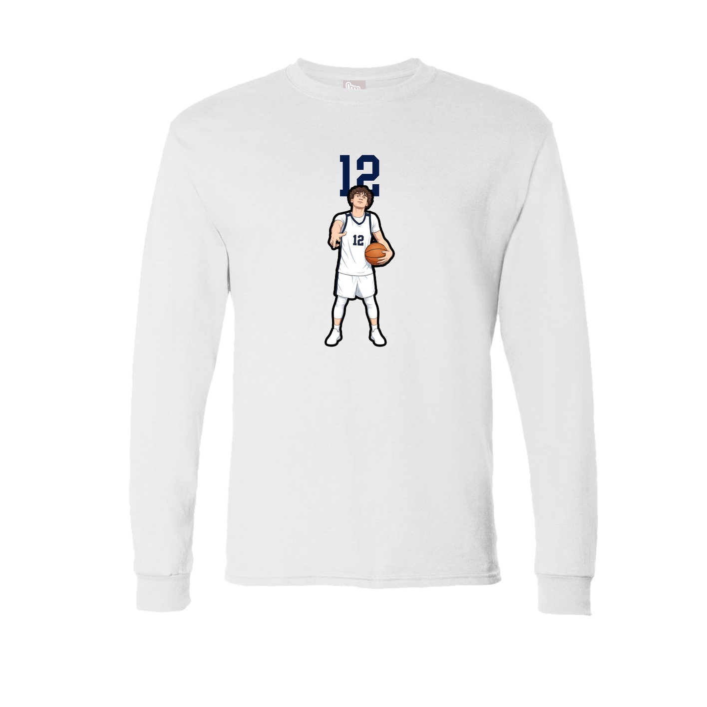 Long Sleeve Tee — Number Top in White