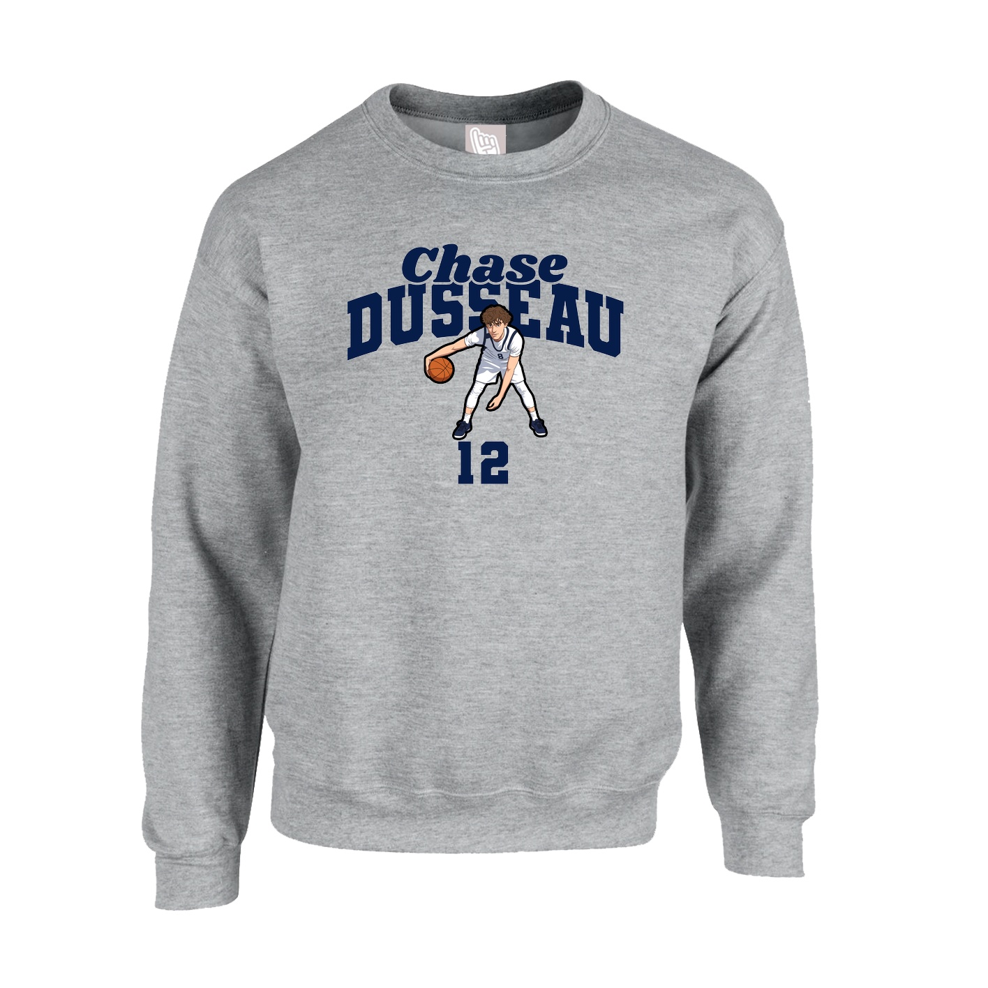 Fleece Crew — Signature Arch in Grey