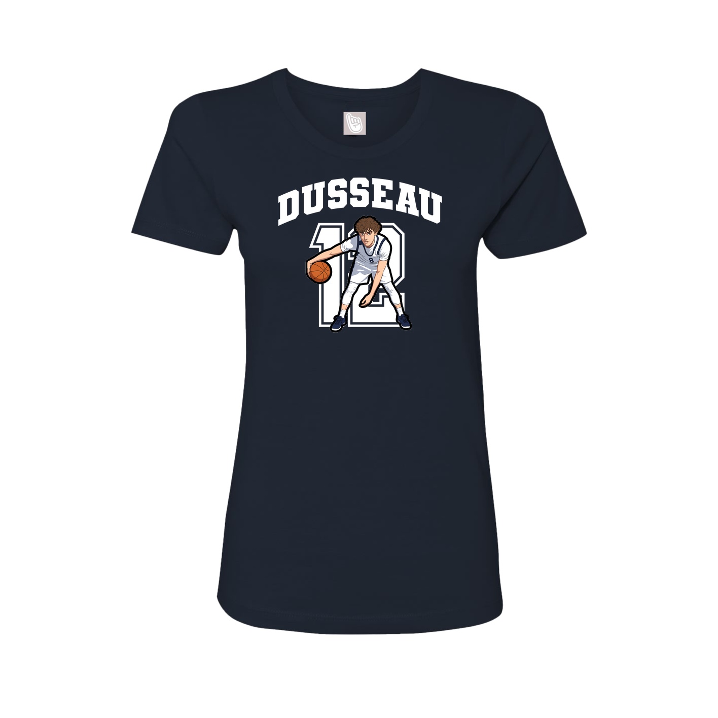 Fitted Women's Tee — Number in Navy
