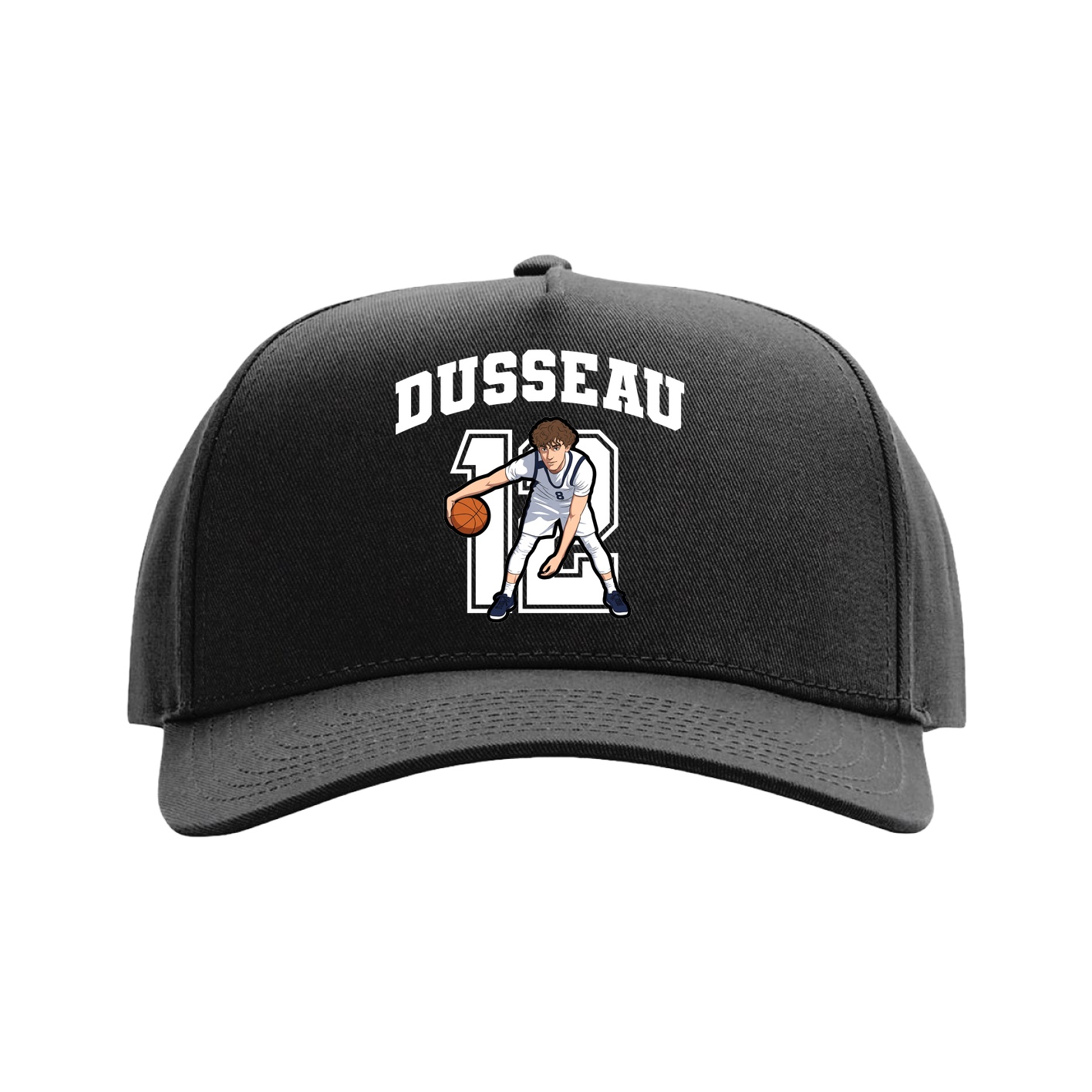 Full Fabric Five-Panel Champ Cap — Number in Black