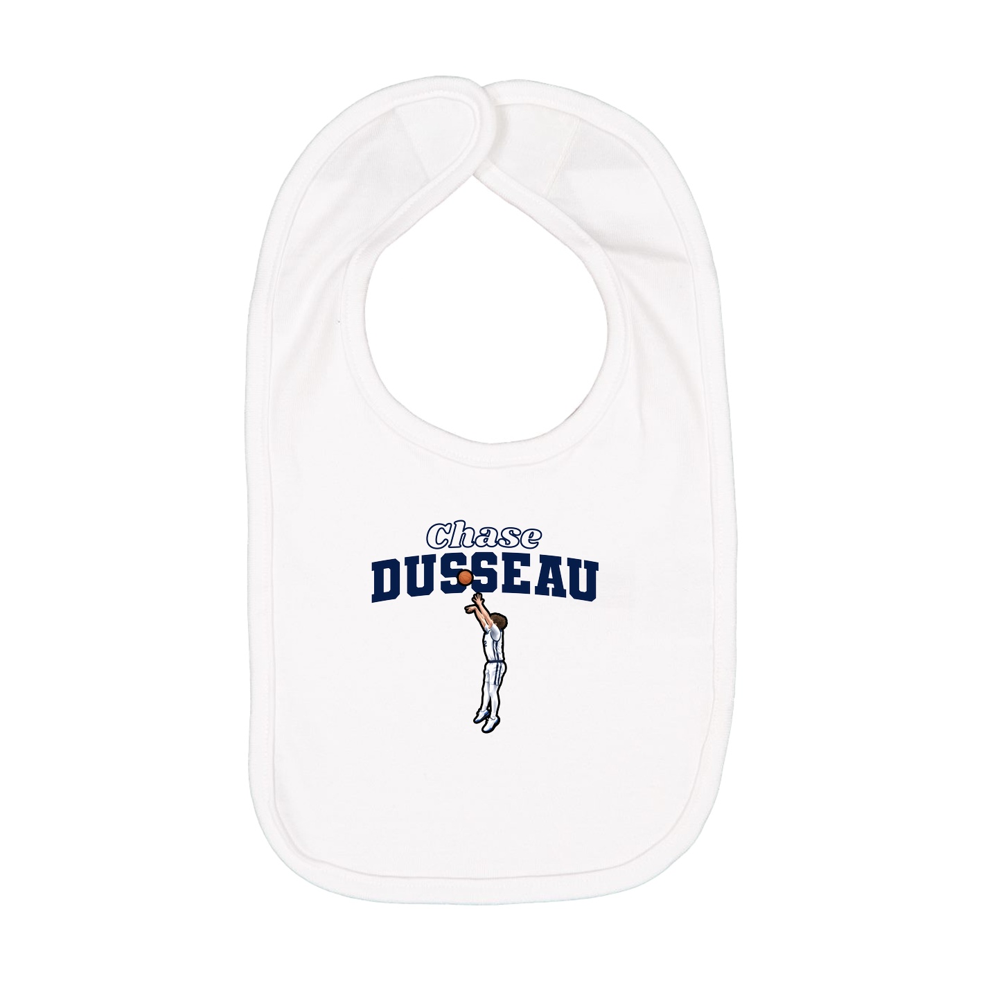 Infant Bib — Name Arch in White