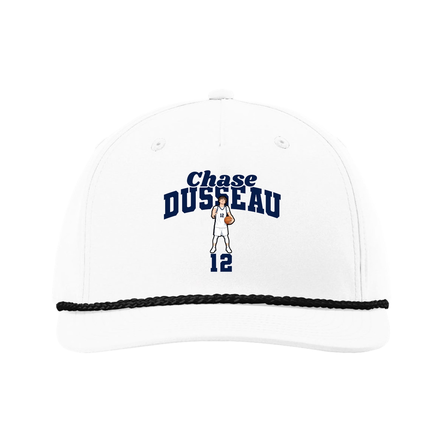 Five-Panel Classic Rope Cap — Signature Arch in White