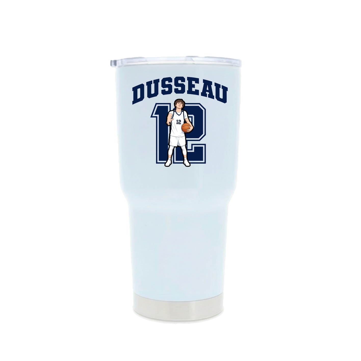 30oz Stainless Steel Tumbler — Number in White