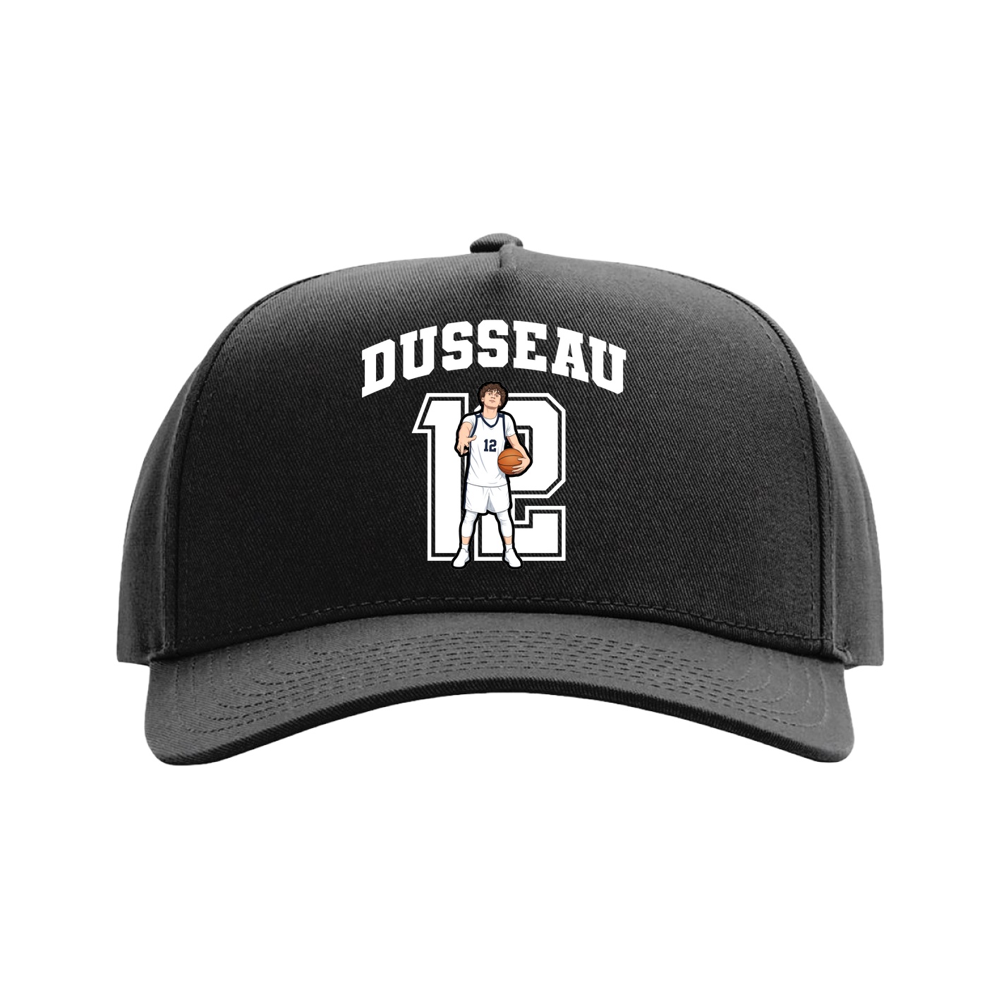 Full Fabric Five-Panel Champ Cap — Number in Black