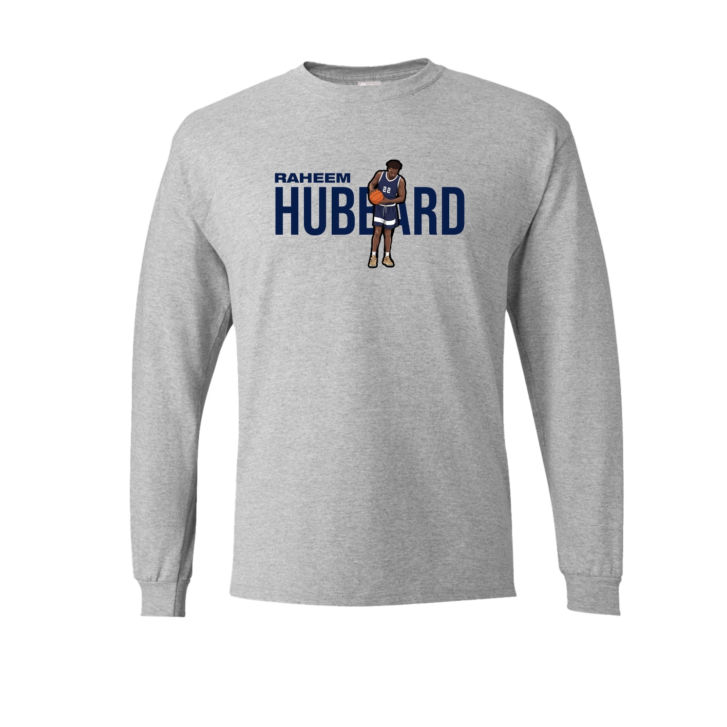 Long Sleeve Tee — Player Name in Grey