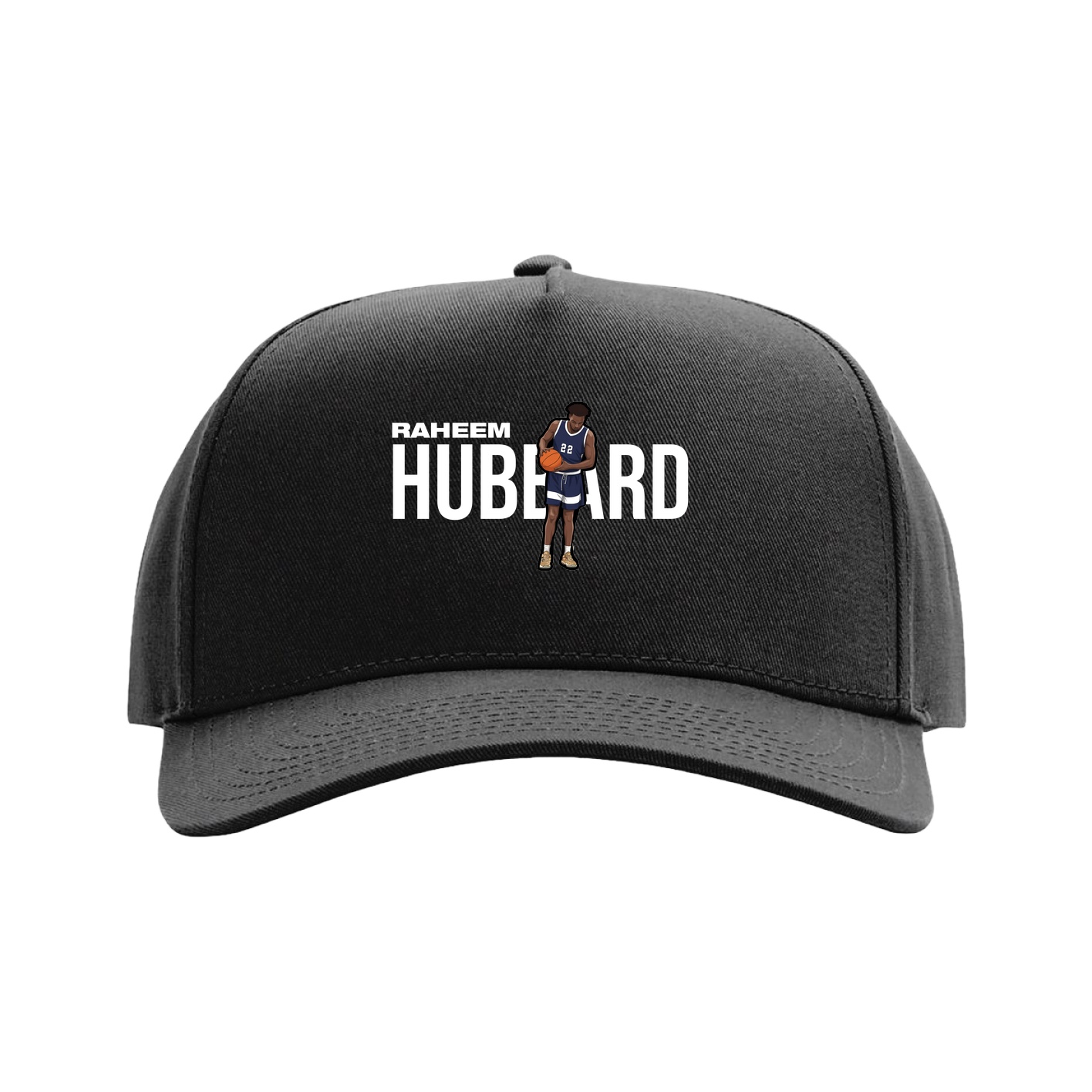 Full Fabric Five-Panel Champ Cap — Player Name in Black