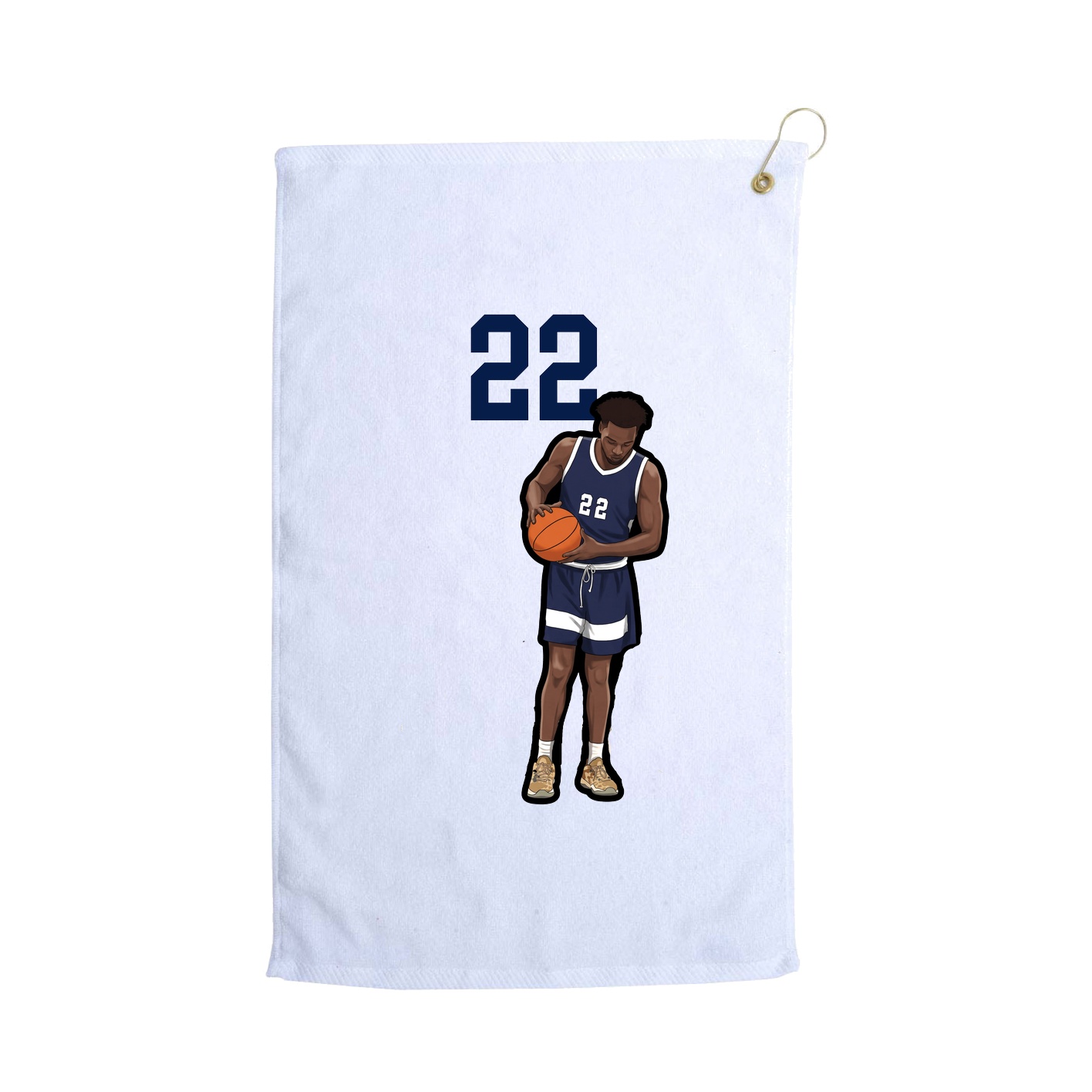 Golf Towel — Number Top in White