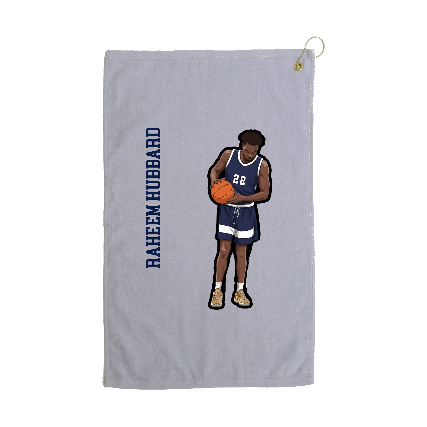 Golf Towel — Name Vertical in Grey