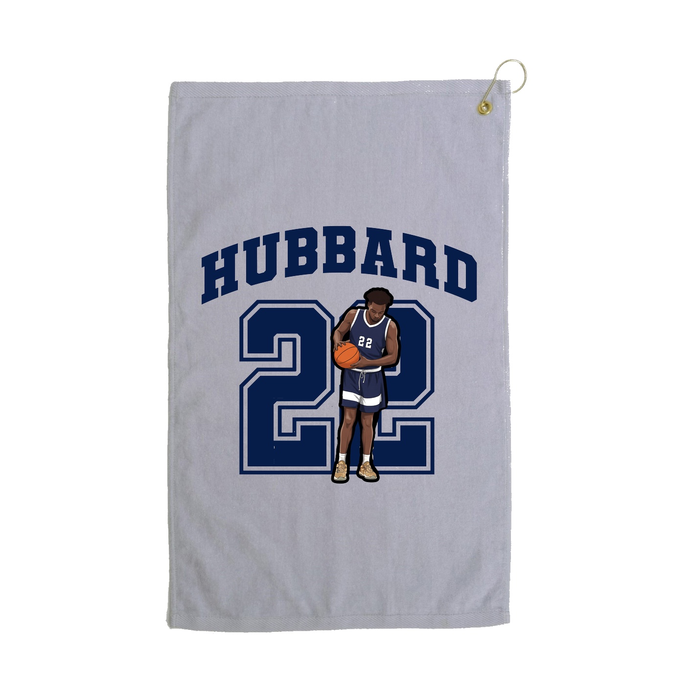 Golf Towel — Number in Grey