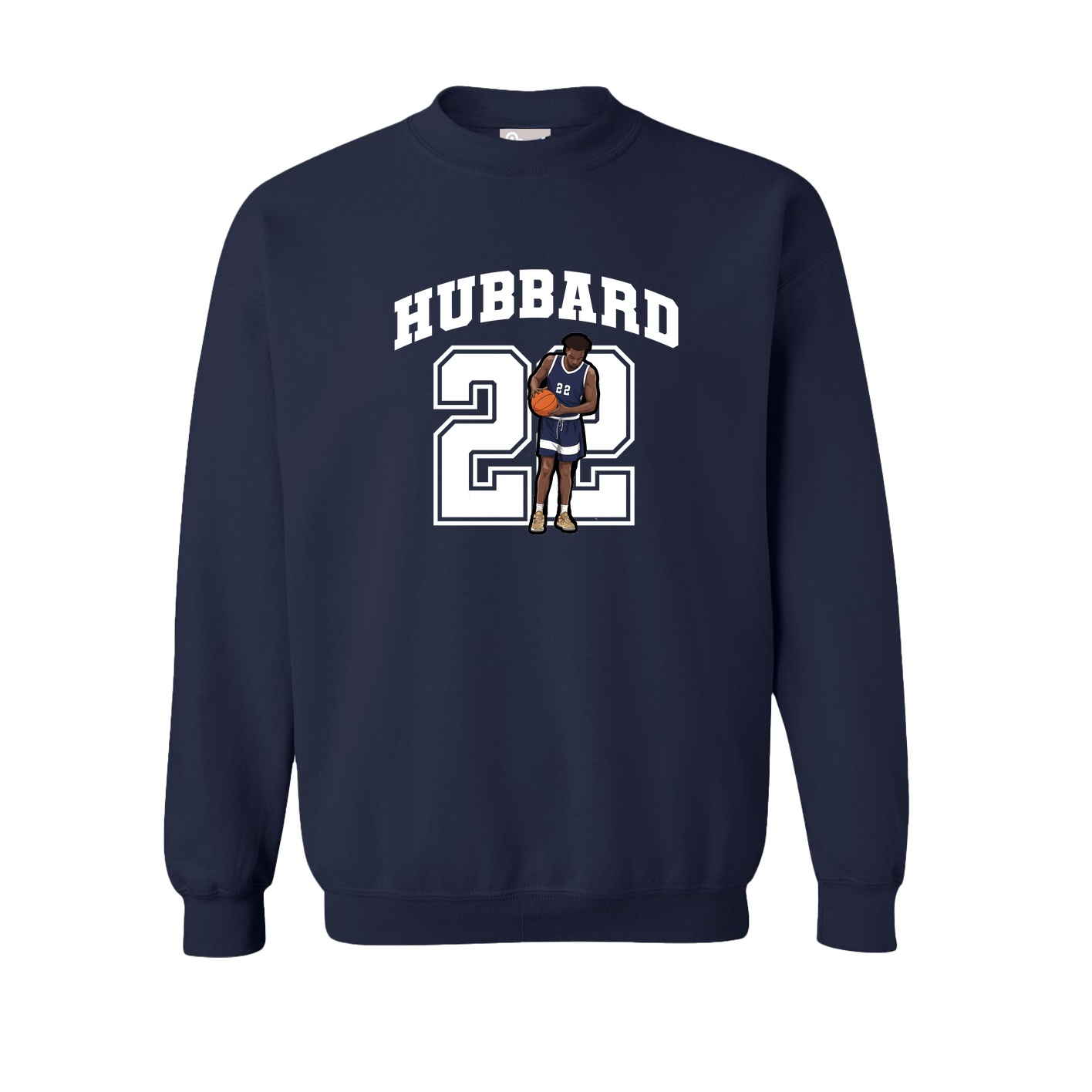 Fleece Crew — Number in Navy