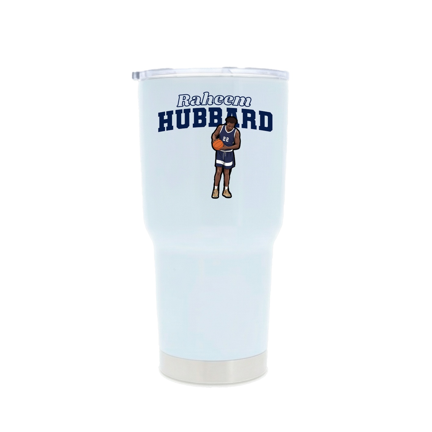 30oz Stainless Steel Tumbler — Name Arch in White