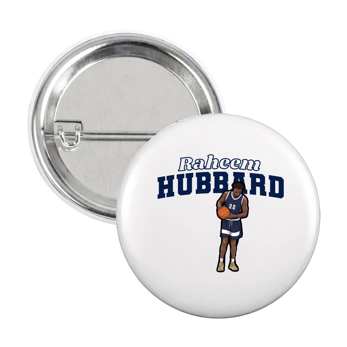 Game Day Button — Name Arch in White