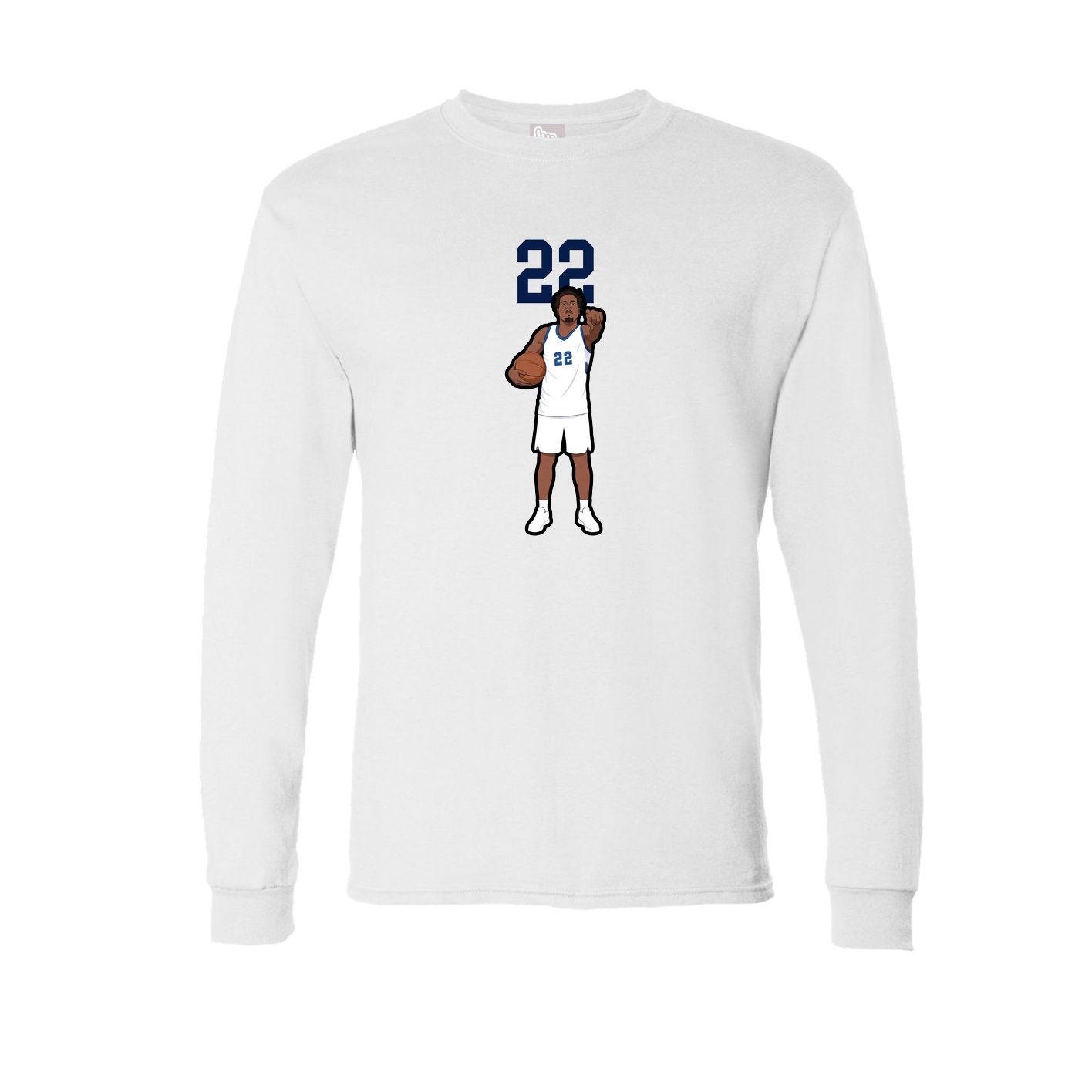 Long Sleeve Tee — Number Top in White