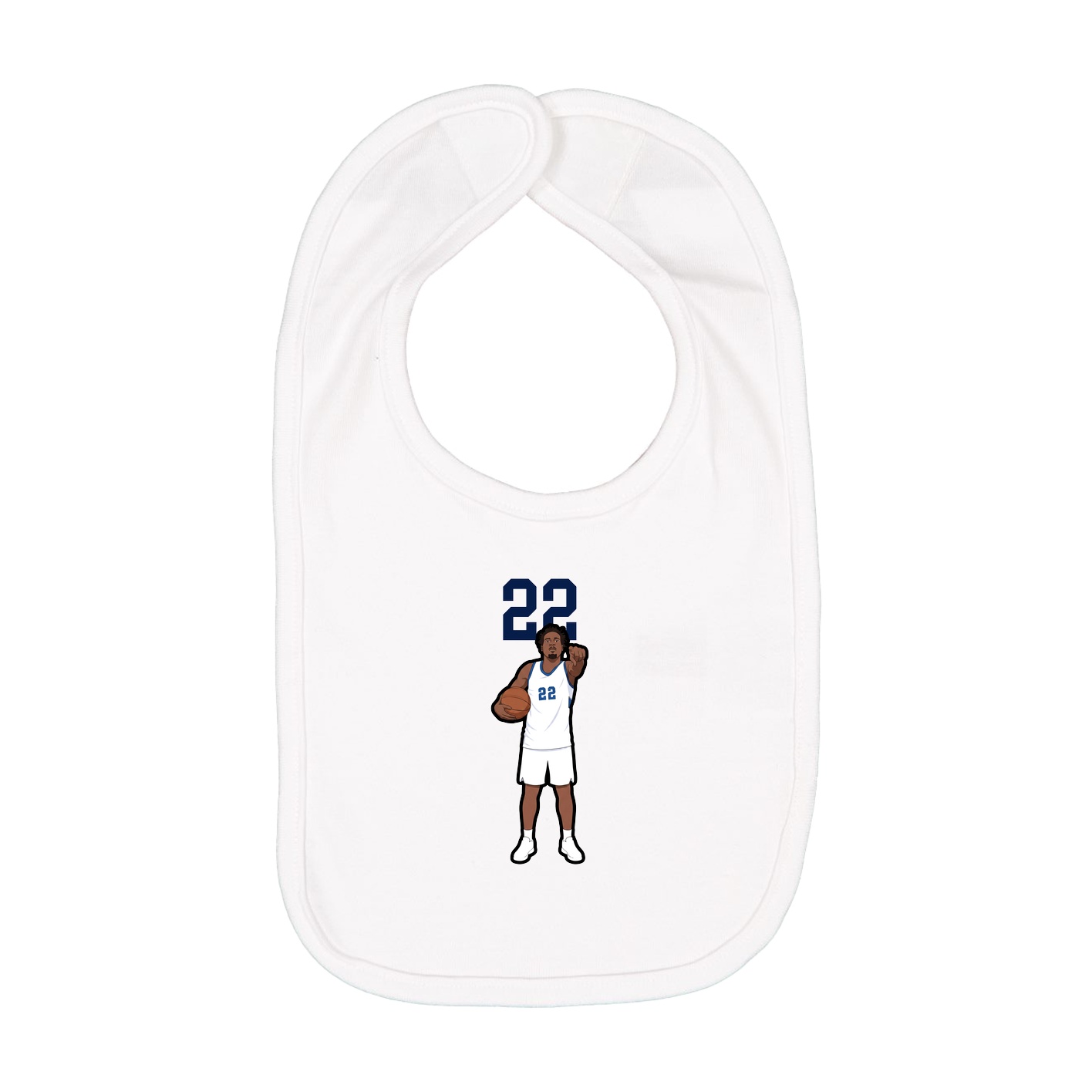 Infant Bib — Number Top in White