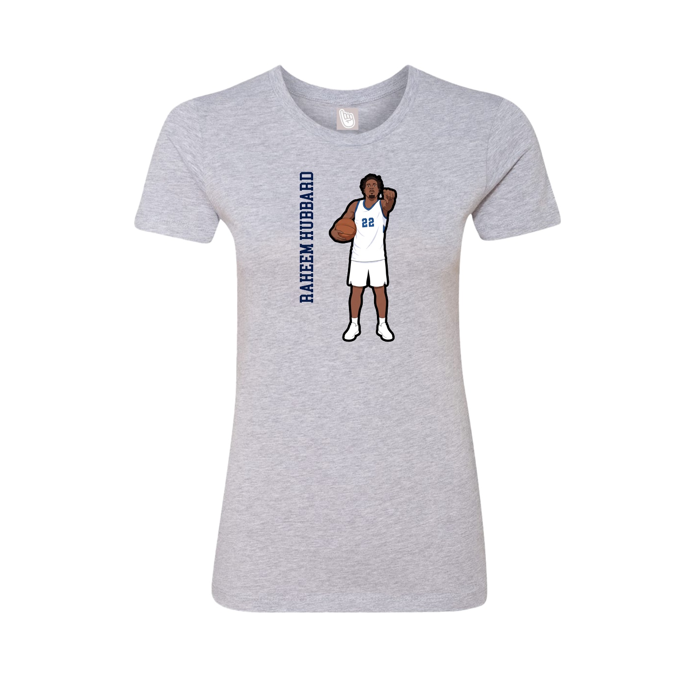 Fitted Women's Tee — Name Vertical in Grey