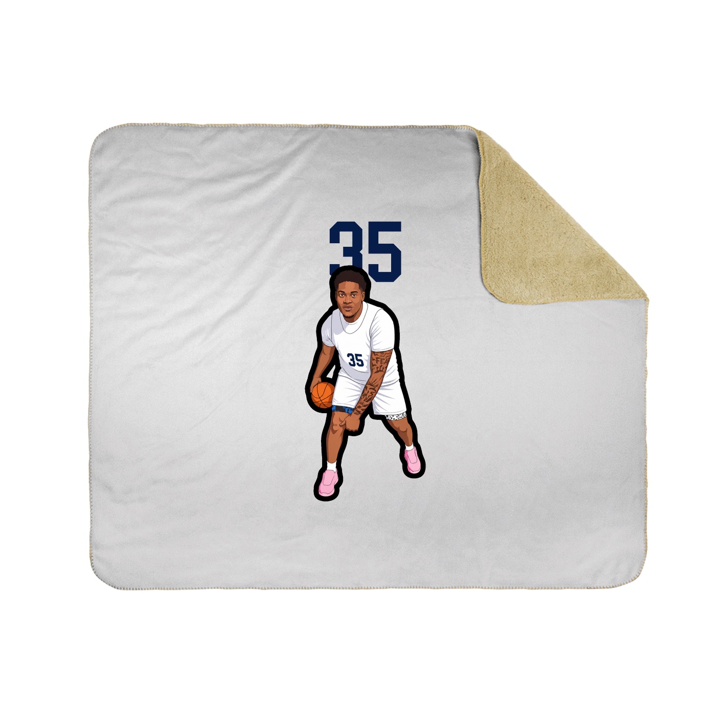 Throw Blanket — Number Top in White