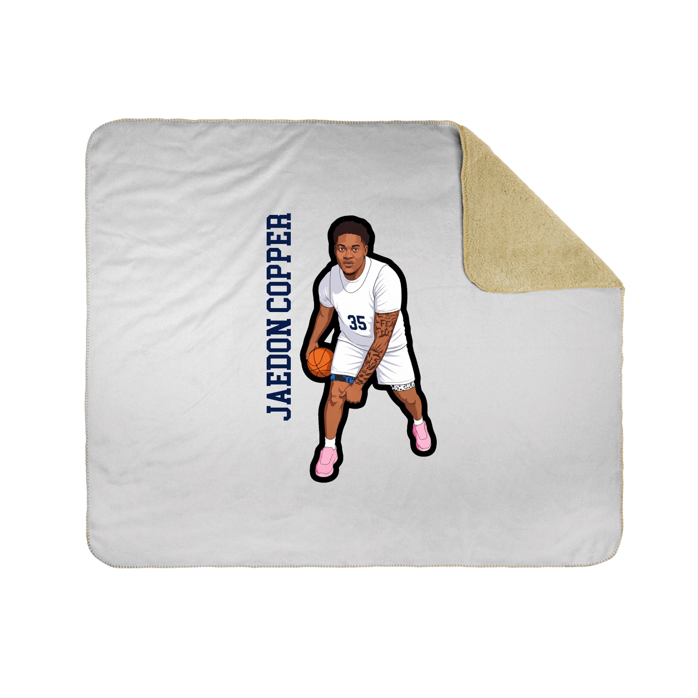 Throw Blanket — Name Vertical in White
