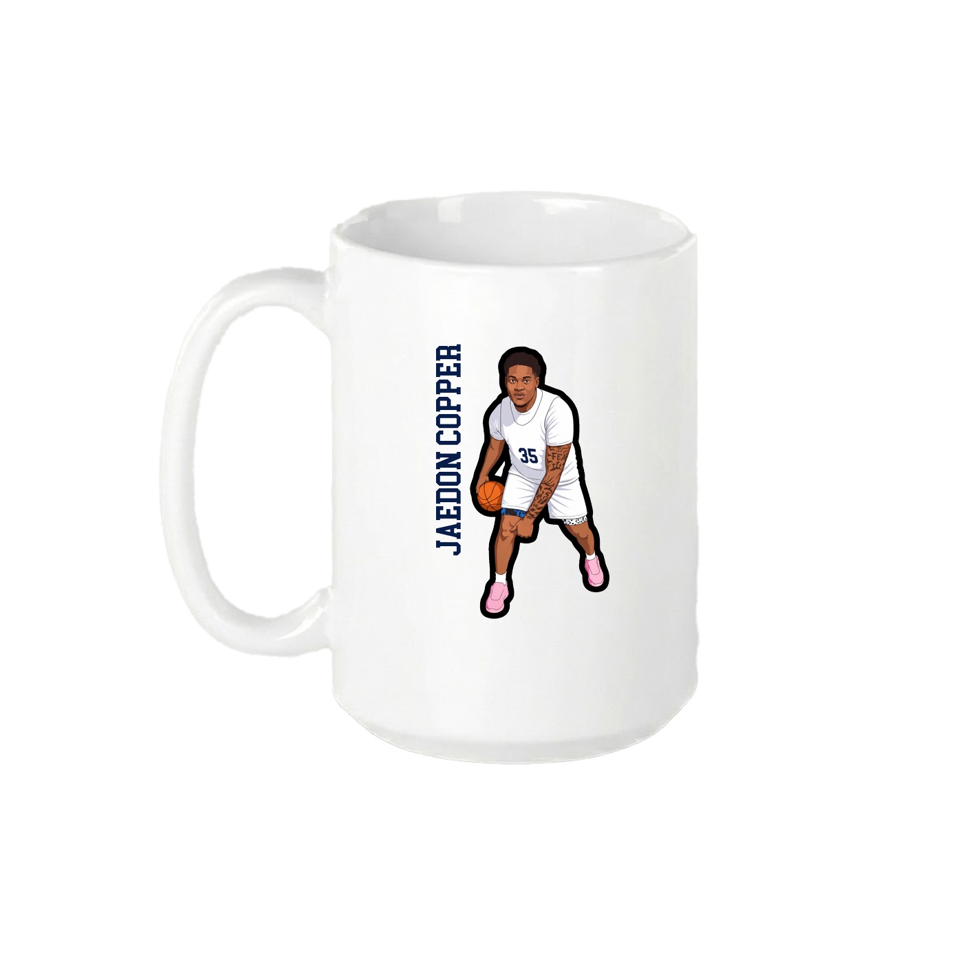 15oz Coffee Mug — Name Vertical in White
