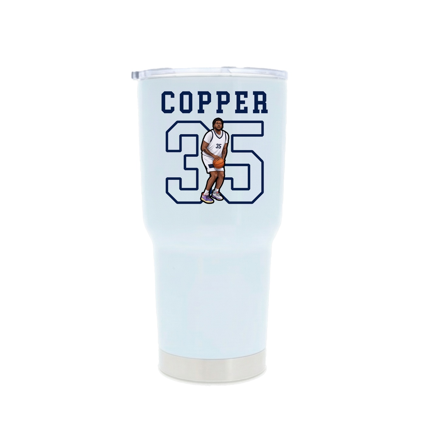 30oz Stainless Steel Tumbler — Shirsey in White