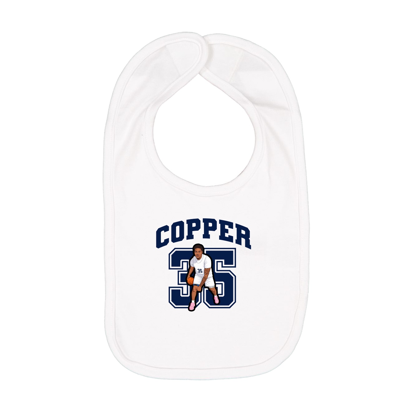 Infant Bib — Number in White