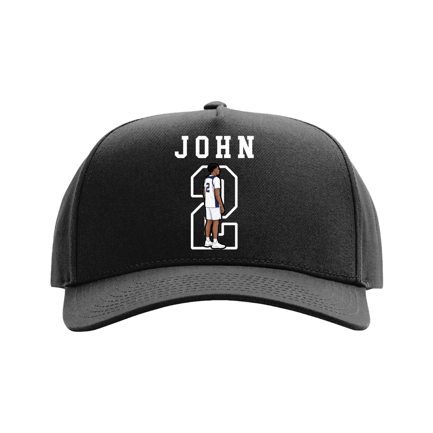 Full Fabric Five-Panel Champ Cap — Shirsey in Black