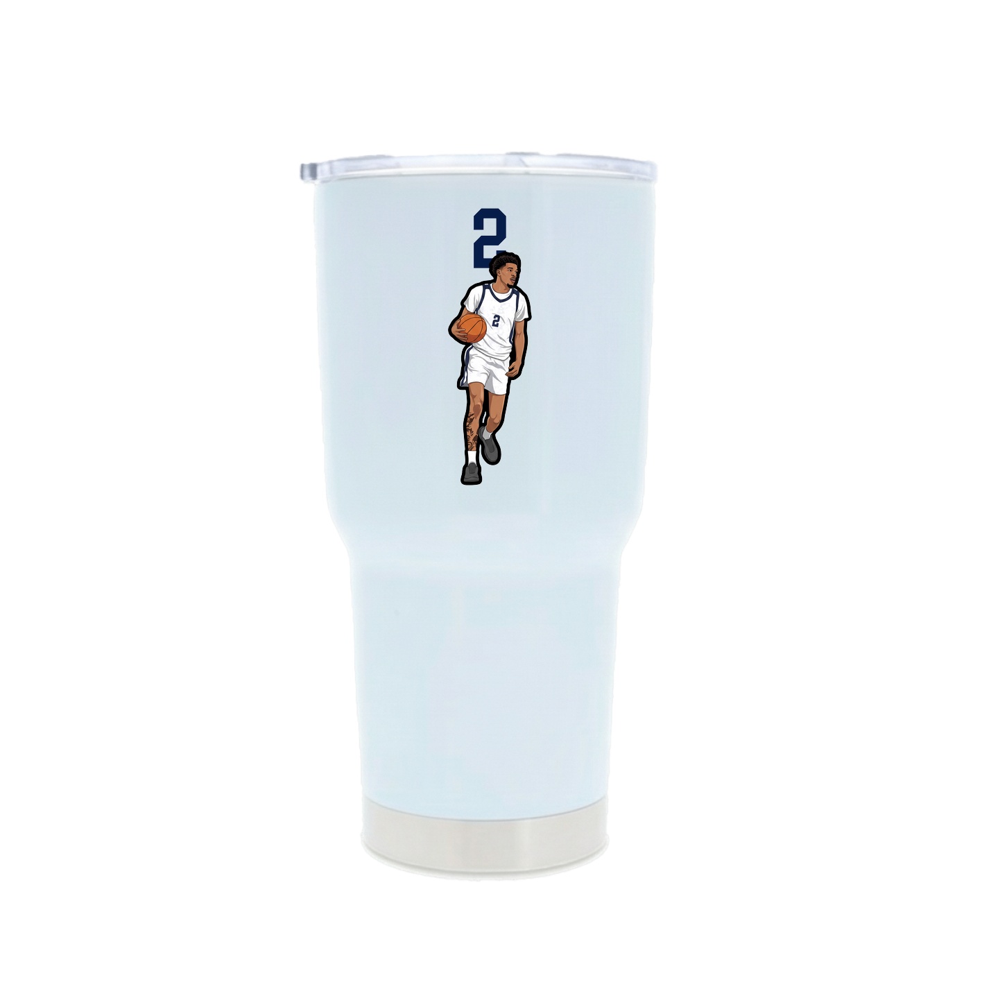 30oz Stainless Steel Tumbler — Number Top in White