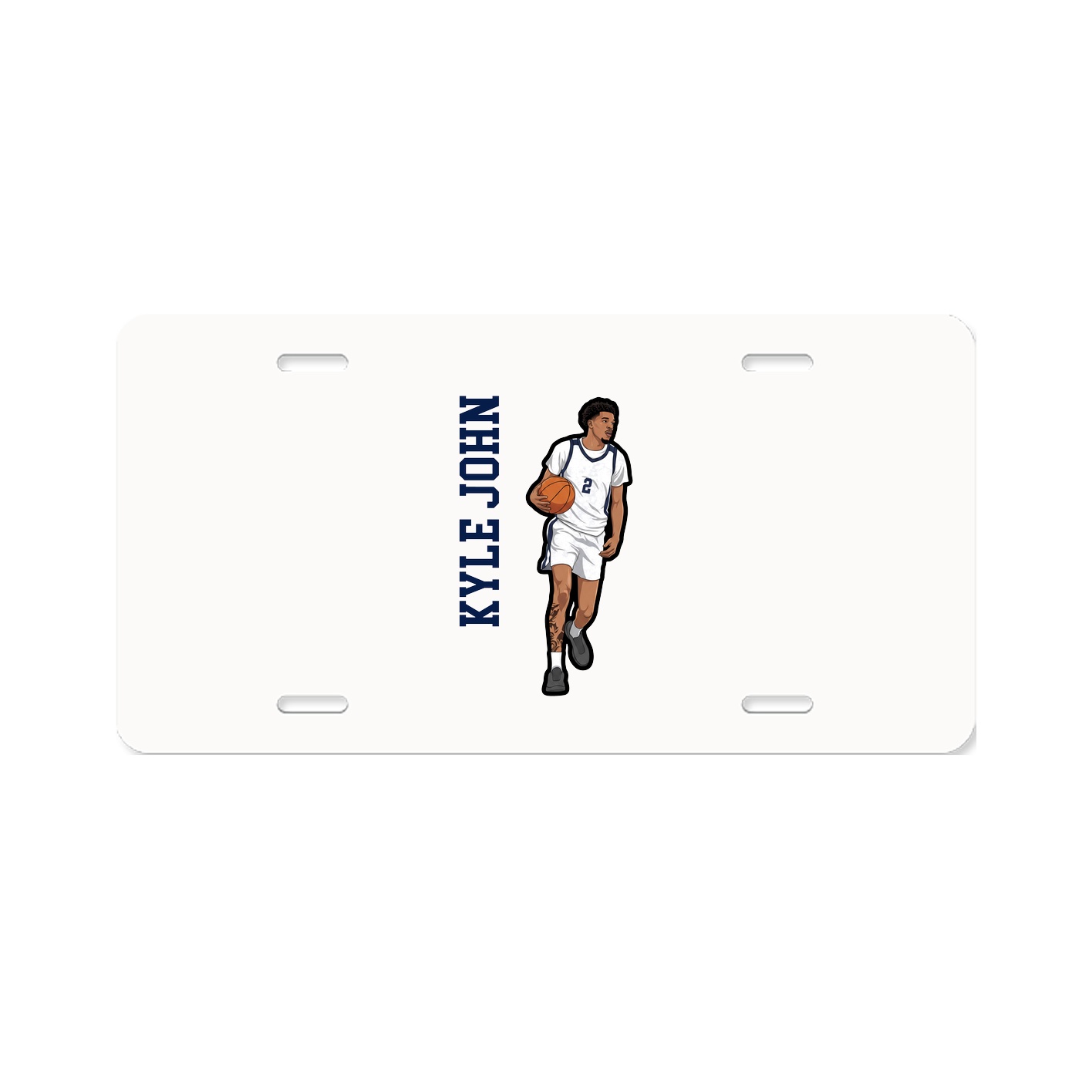 License Plate — Name Vertical in Classic