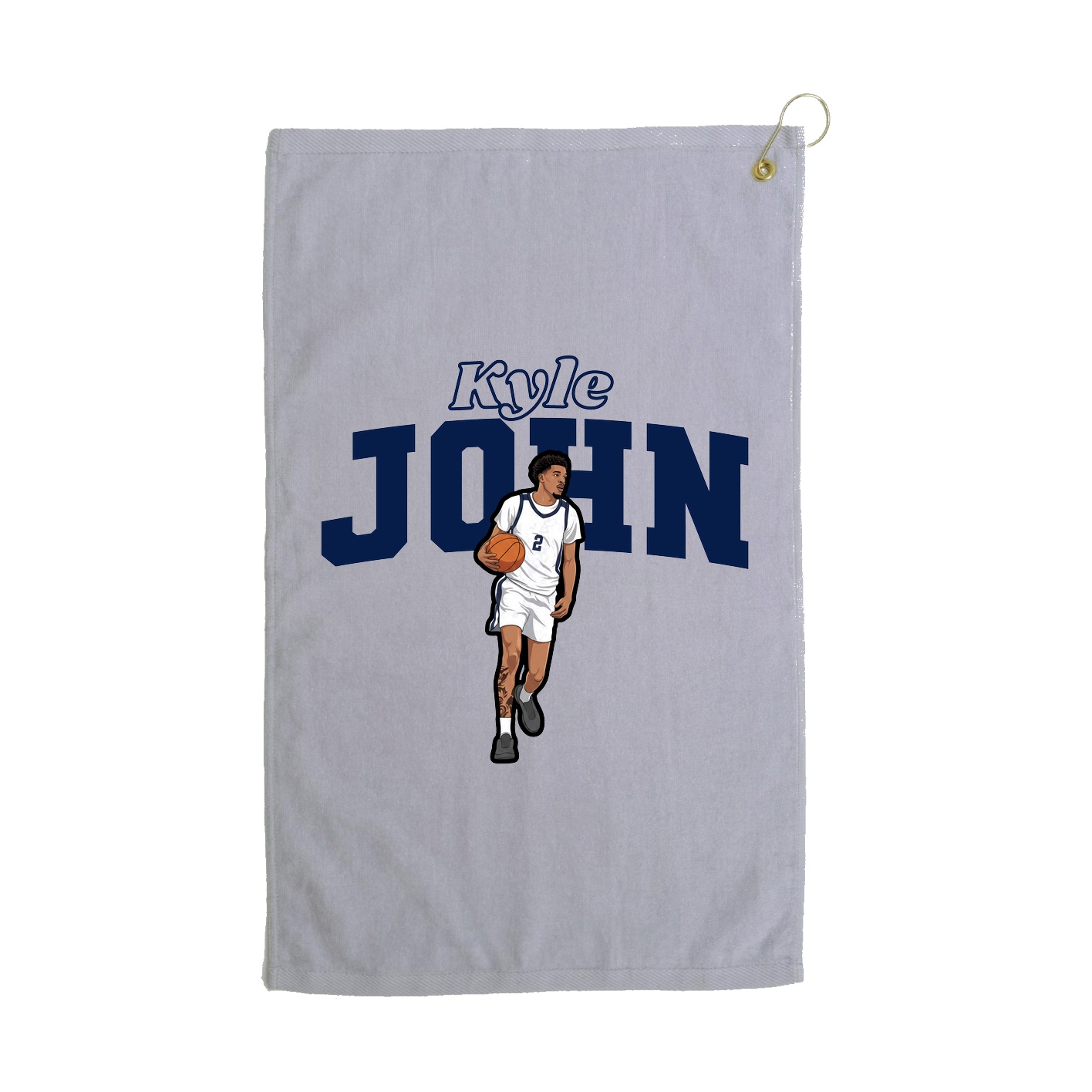 Golf Towel — Name Arch in Grey